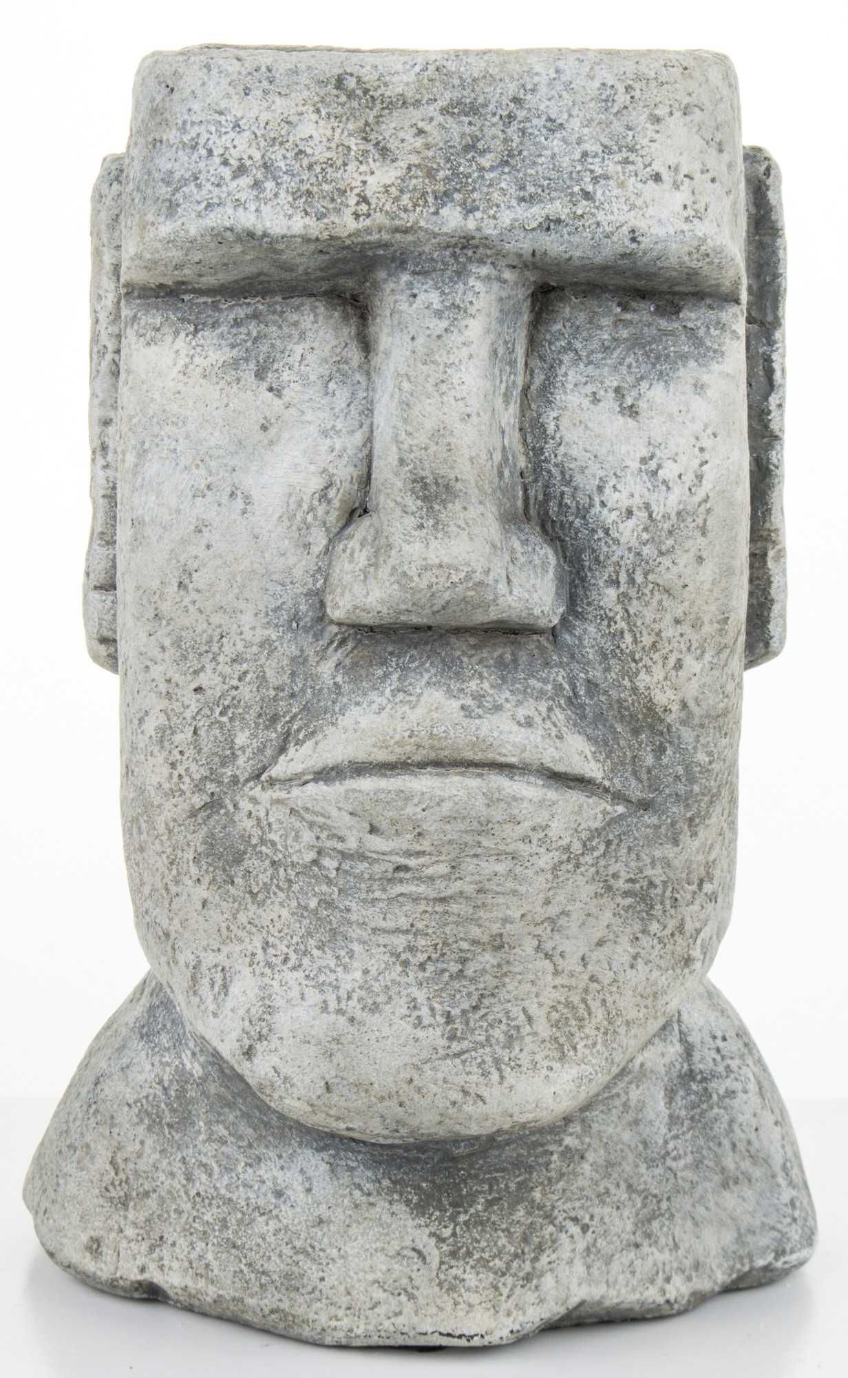 Osłonka betonowa moai 28 x 18 x 16 cm szara wazon