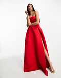 Asos Design 36 S Czerwona Sukienka Balowa Maxi J28977