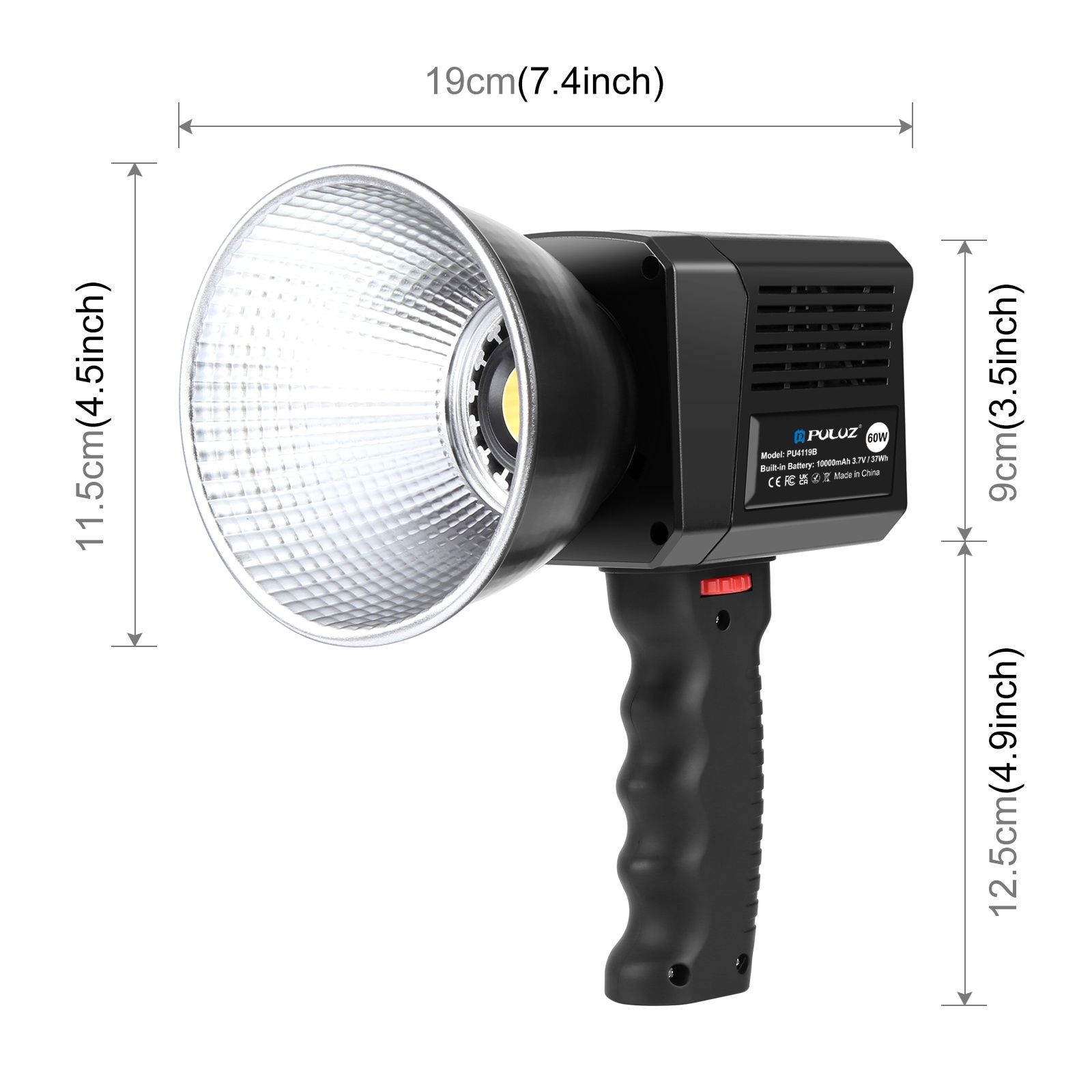 Foco de Luz 60w 13000lux fotografia bateria 10000mAh com difusor NOVO