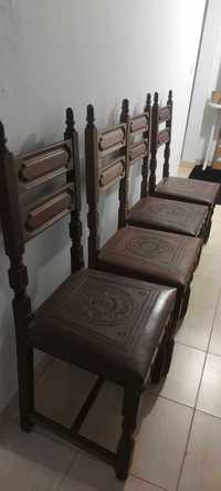 Conjunto 4 Cadeiras Antigas Vintage