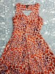 H&m sukienka letnia, długa, zwiewna, neon, print, panterka r. 36