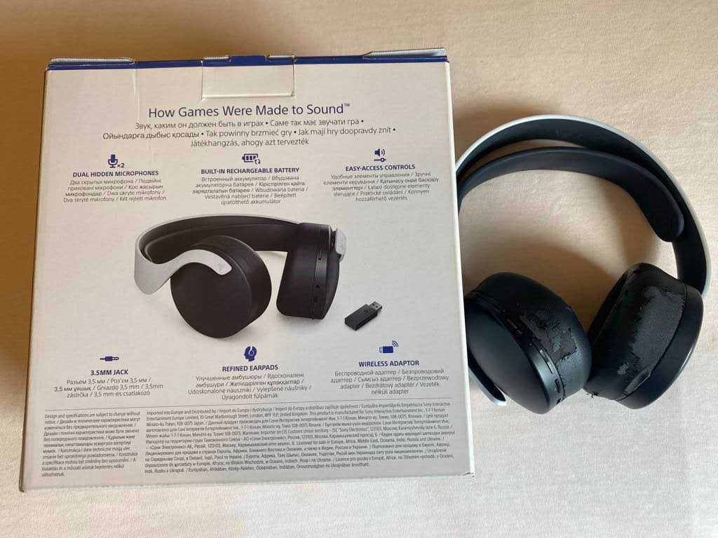 Słuchawki Sony Pulse 3D  PS5. Uszkodzone.
