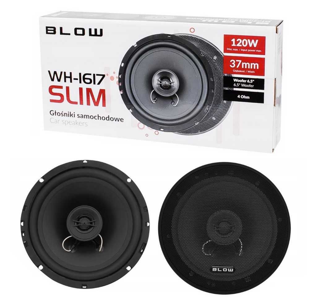 GŁOŚNIKI Samochodowe 16,5cm BLOW 120W SLIM BUS 2szt Kpl Maskownice 4Oh