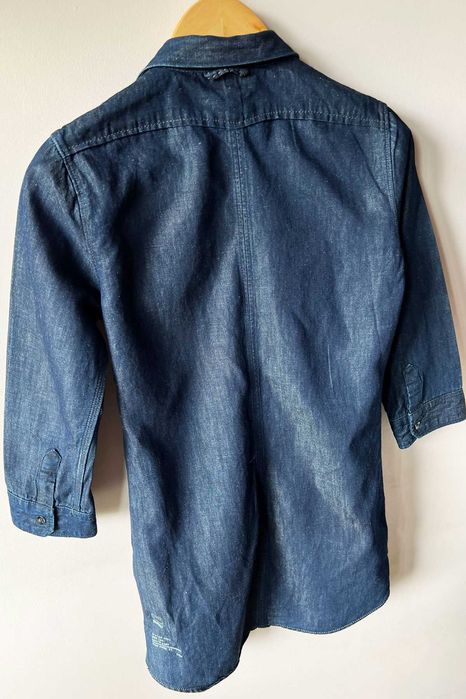 G-Star RAW granatowa mini sukienka tunika koszula jeans  XS 34 bawełna
