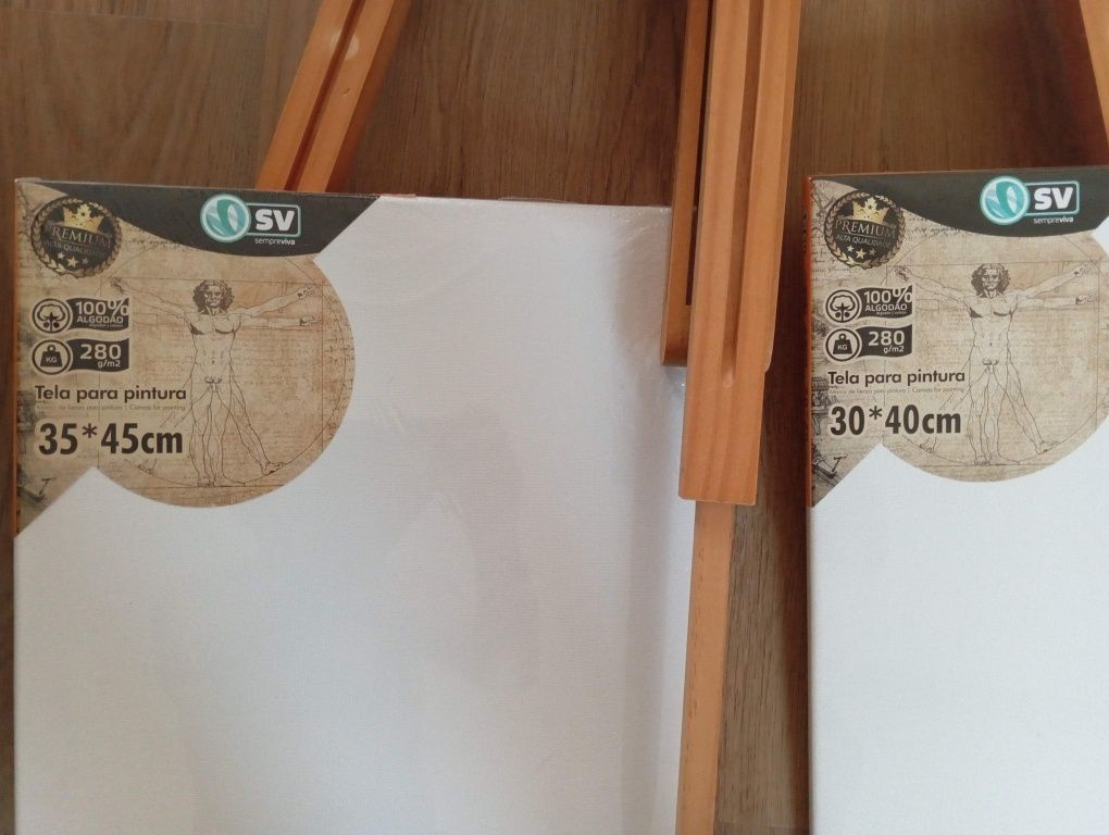 Cavalete para telas e pinturas