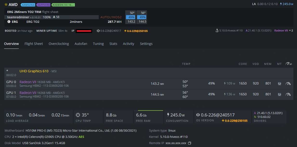 Mining / AI rig com duas Radeon VII - espaço para mais 4 GPUs
