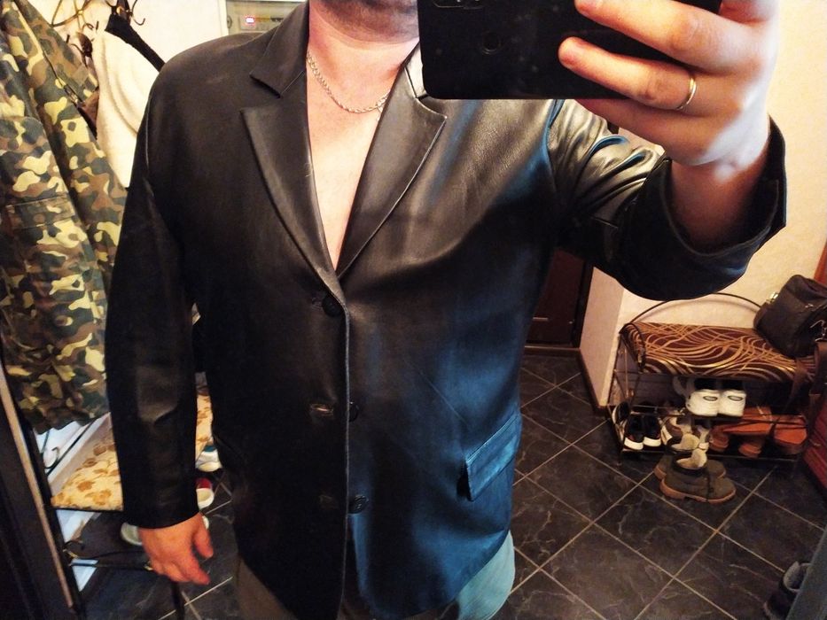 Піджак чоловічий шкіряний кожа якість 58-60 розмір xl, XXL, 2xl