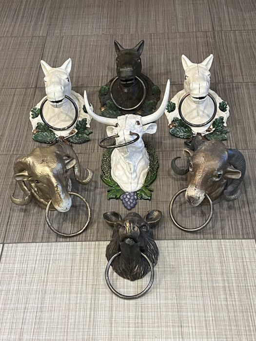 Большая чугунная ручка-стукалка «Лев».Германия