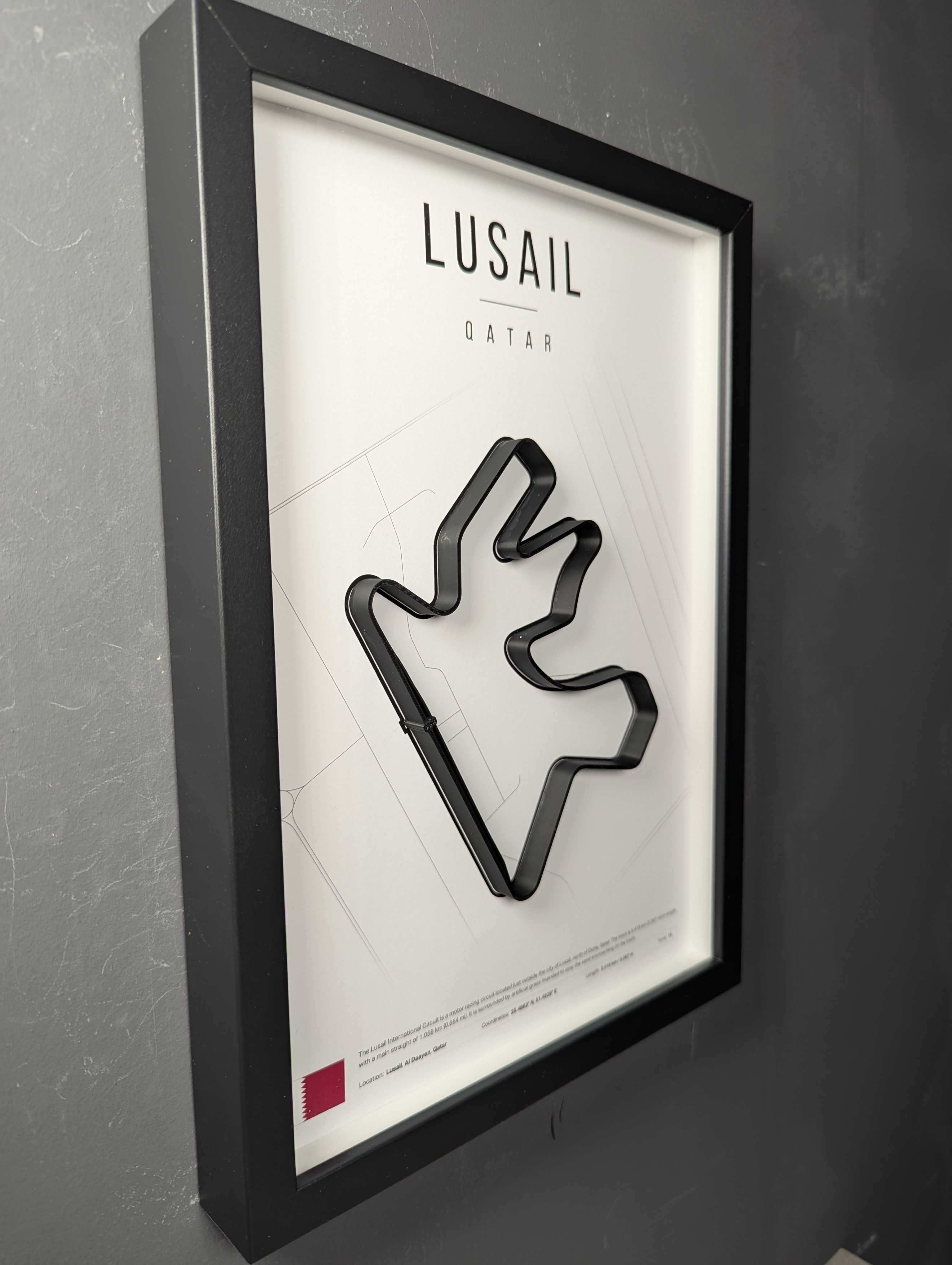 Об'ємна Рамка з 3D Трасою LUSAIL Circuit Лусаїл 32x23x3 F1 Qatar GP