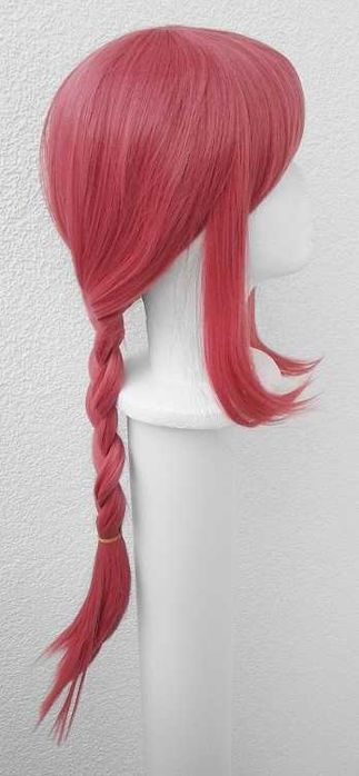 Makima Chainsaw Man peruka czerwona z warkoczem cosplay czerwony wig