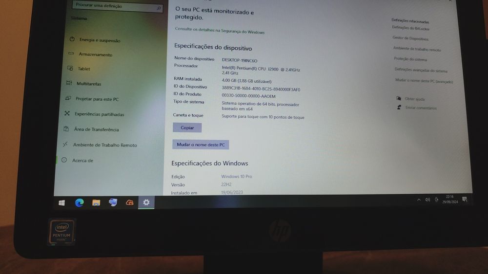 Computador Industrial Touch (hp RP2 2030)