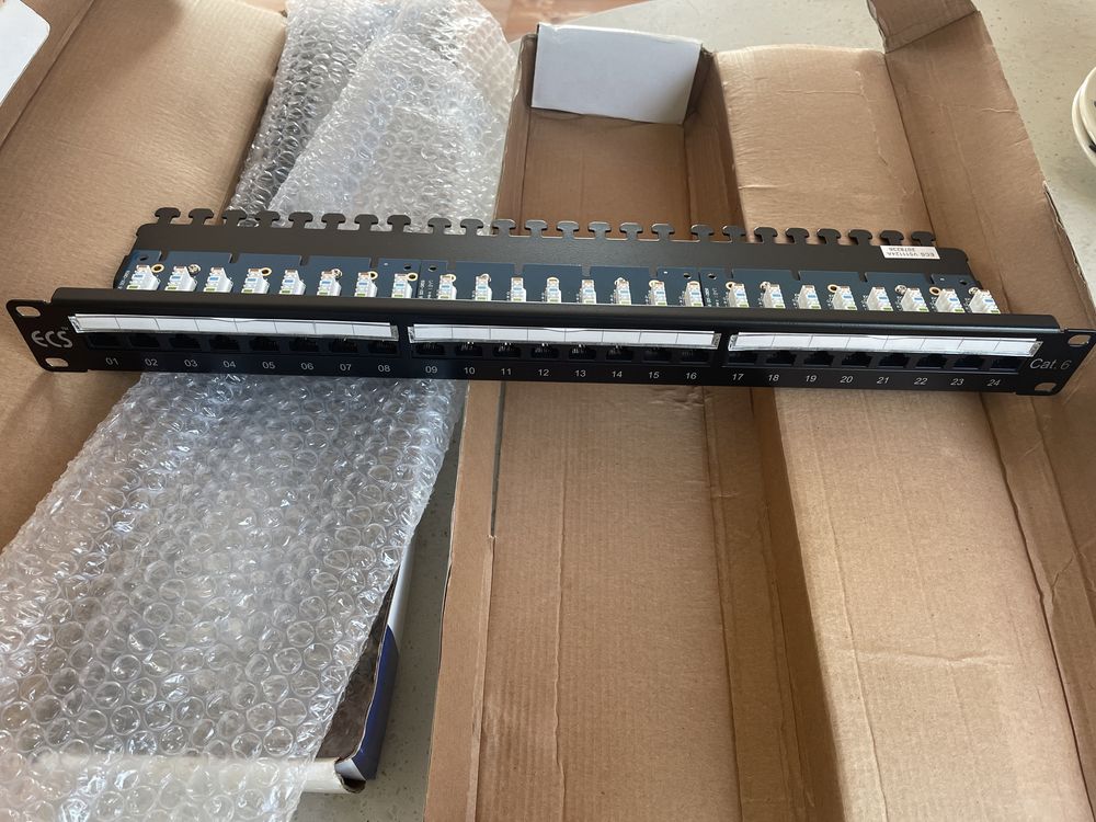 Alcadon Patch panel Rack 19" - ECS Panel 24xRJ45 UTP Cat.6 - nowy
