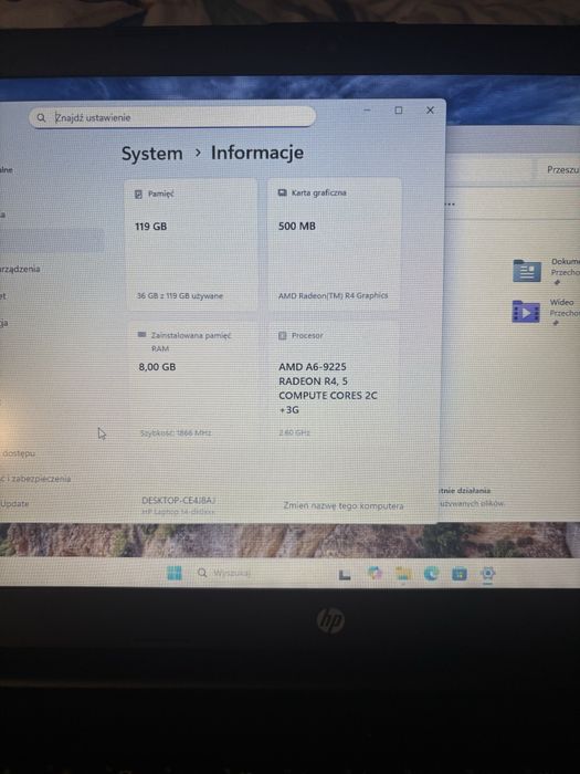 Laptop hp  14 dk 0042nw
