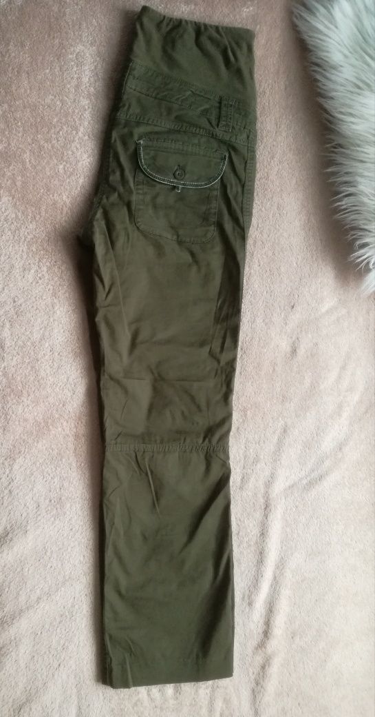 Khaki długie spodnie ciążowe H&M MAMA rozmiar M 38