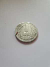 Moneta 1 zł rok 1949, bez znaku mennicy.