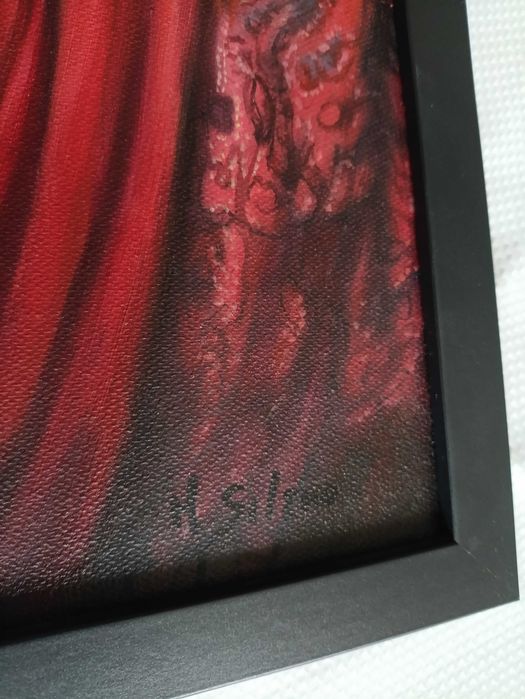 Obraz olejny na płótnie Mario Silano (1973) "Donna in rosso"