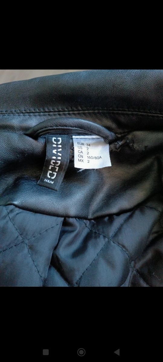 Kurtka skórzana h&M krótka