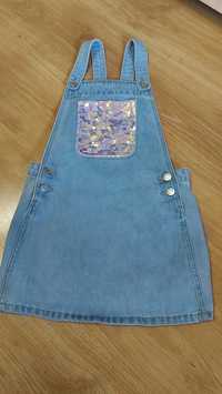 Лот вещей Стильный джинсовый сарафан платье купальник  8,9 лет