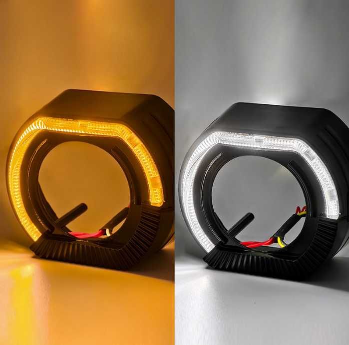 Маски для линз 2.5-3.0 дюйма LED белый+желтый