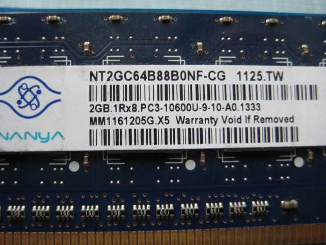 Pamięć RAM 26 GB PC3-10600U 8x Hynix 5x Nanya=13 sztuk cena za całość.