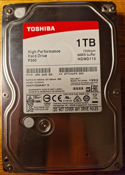 Dysk twardy Toshiba 1tb SATA II 3,5"
