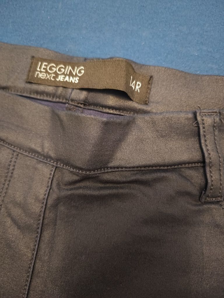 Granatowe spodnie skórzane XL