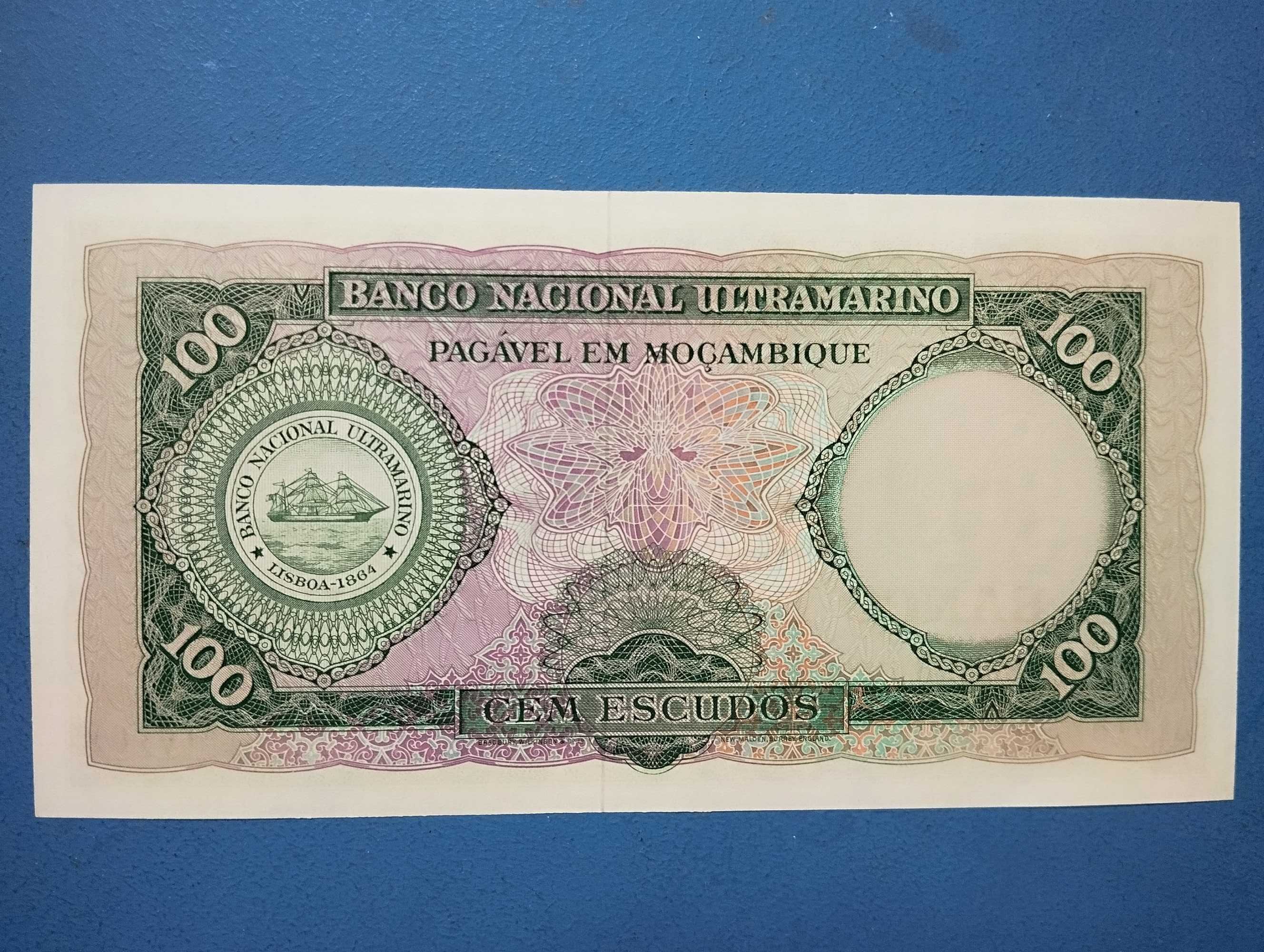 Nota de 100 Escudos de Moçambique 27 março 1961 Nova