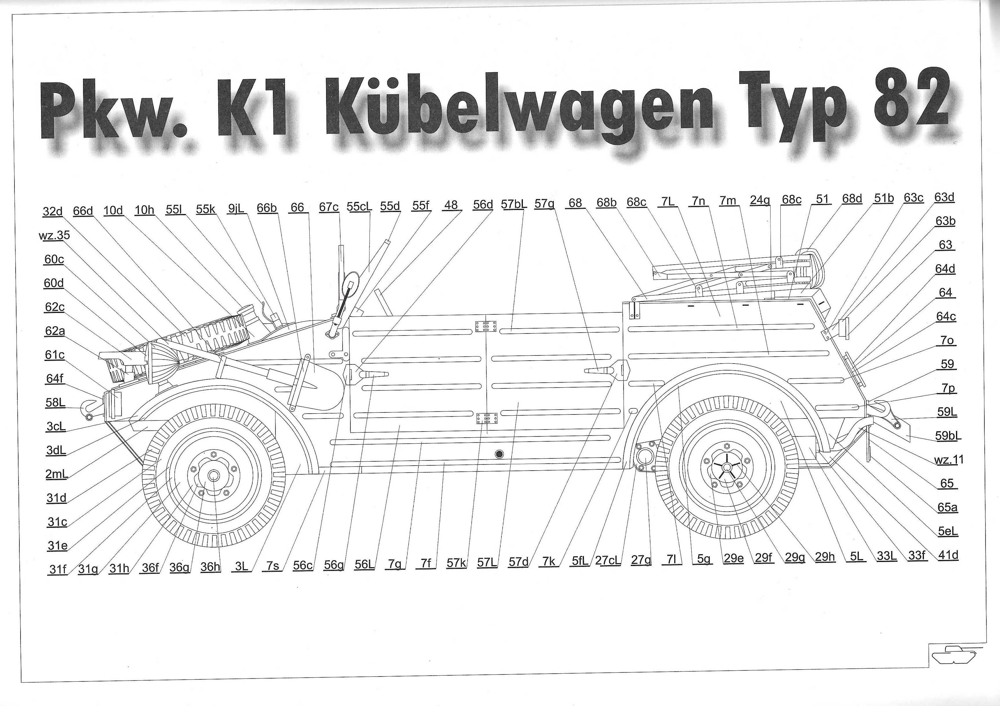 MODELIK 23 2004r. KUBELWAGEN MODEL 1:16 oryginał