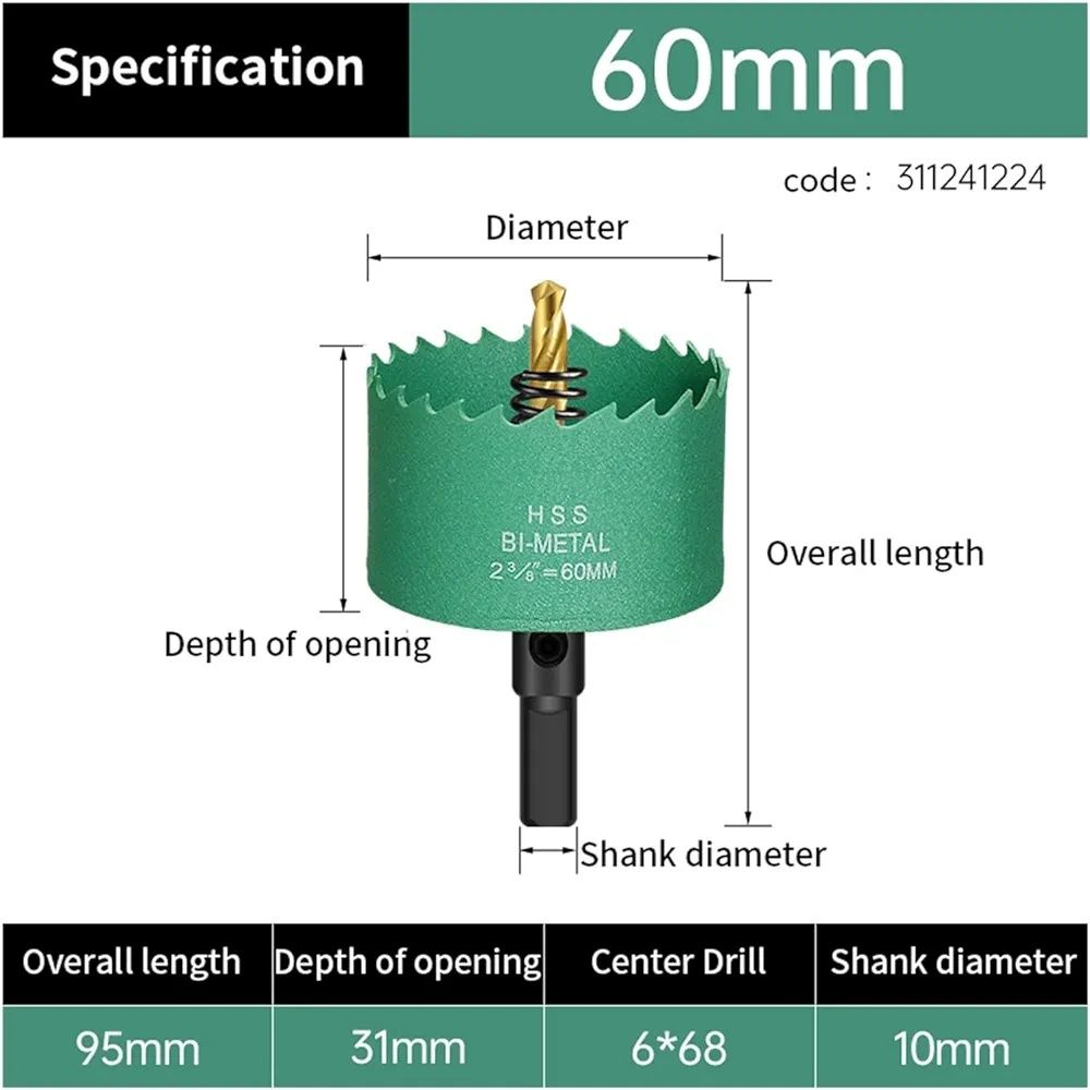 Otwornica bi metal fi 60mm hss punktak