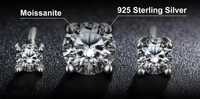 Сережки -гвоздики 525 проба серебра камень мусианит