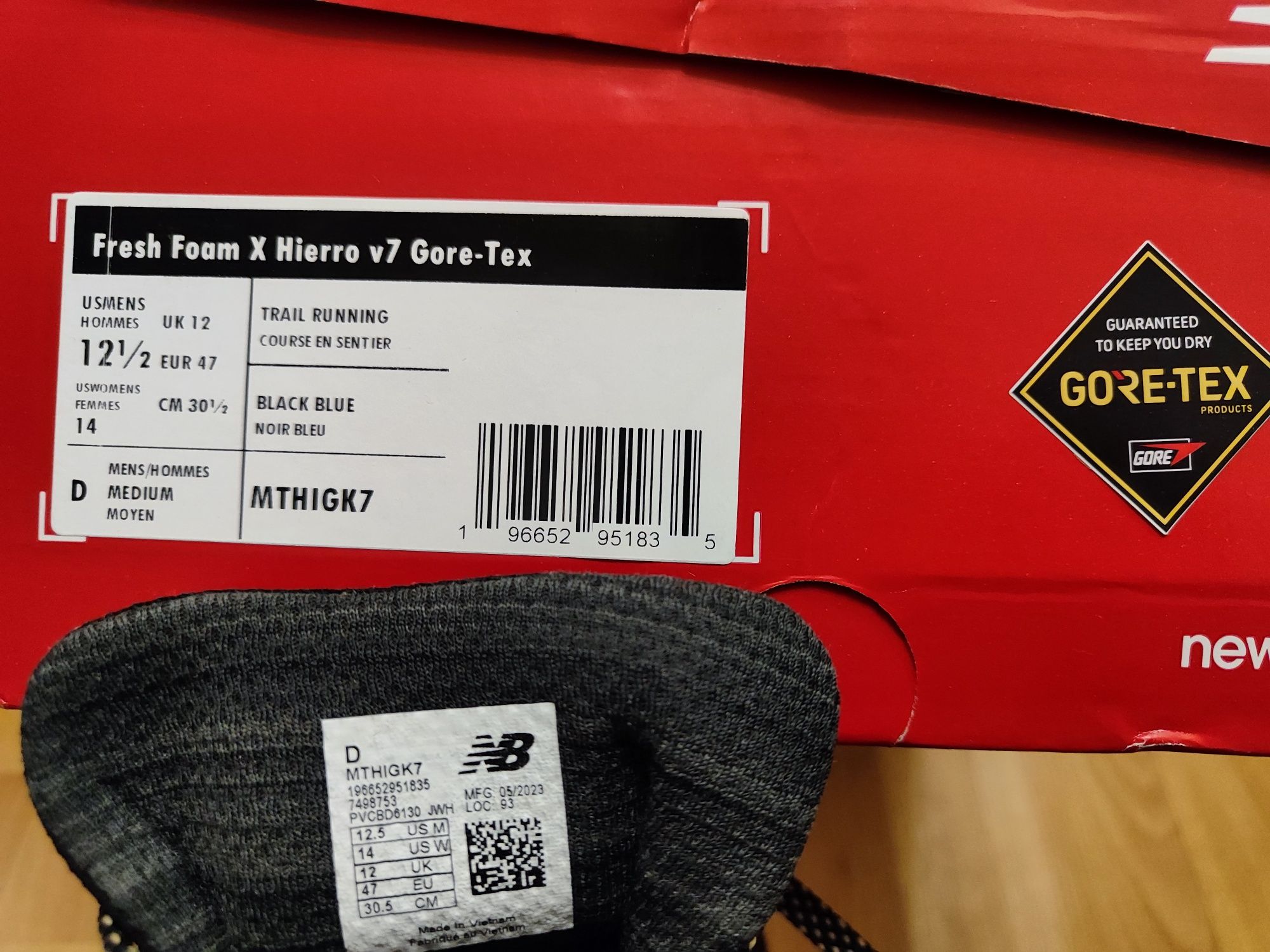 Водонепроникні New Balance Fresh Foam X Hierro v7 Gore-Tex