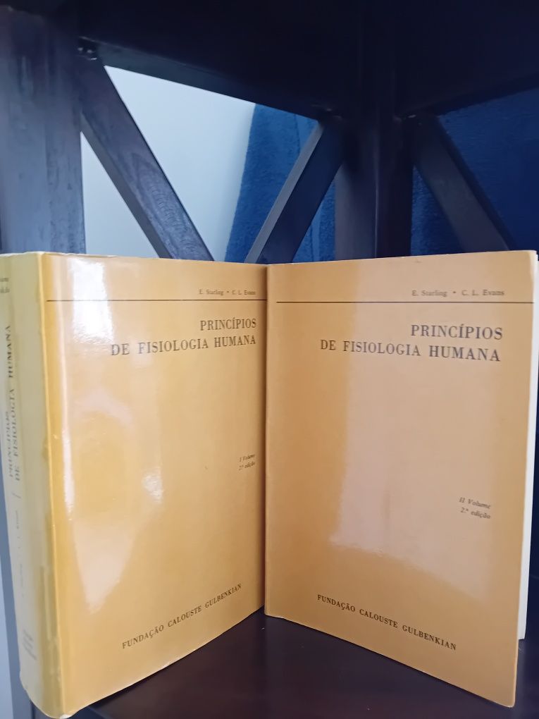 Principios da Fisiologia Humana 2 livros edição Calouste Gulbenkian