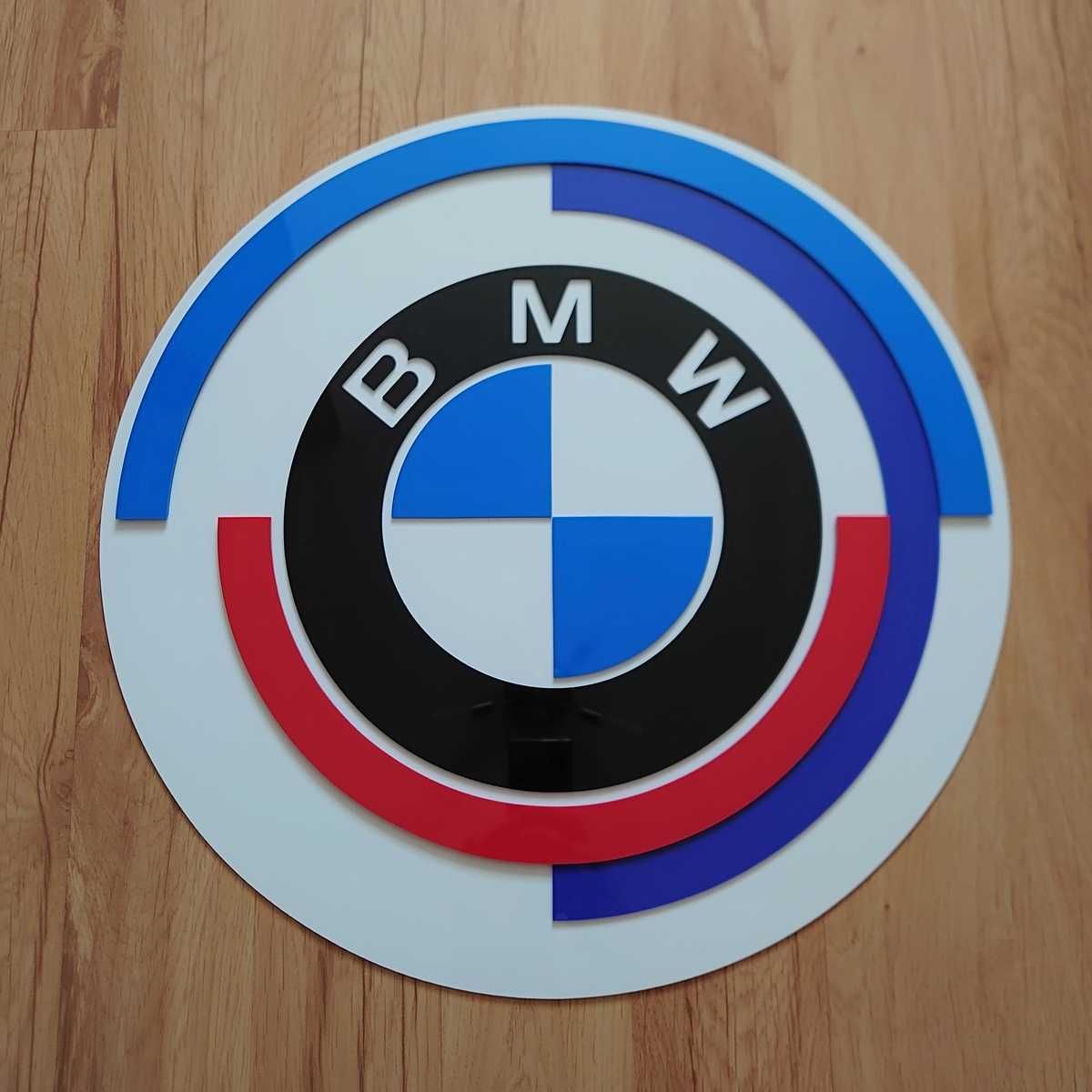 Logo Szyld emblemat BMW 50 lat M Power do garażu pokoju na ścianę