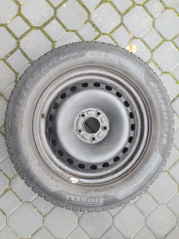 4 felgi 5x108 opony zimowe 215/60R16 + nakretki okazja !