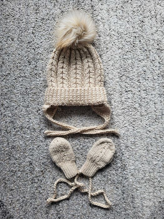 Komplet zimowy czapka + rękawiczki roz. 86-92