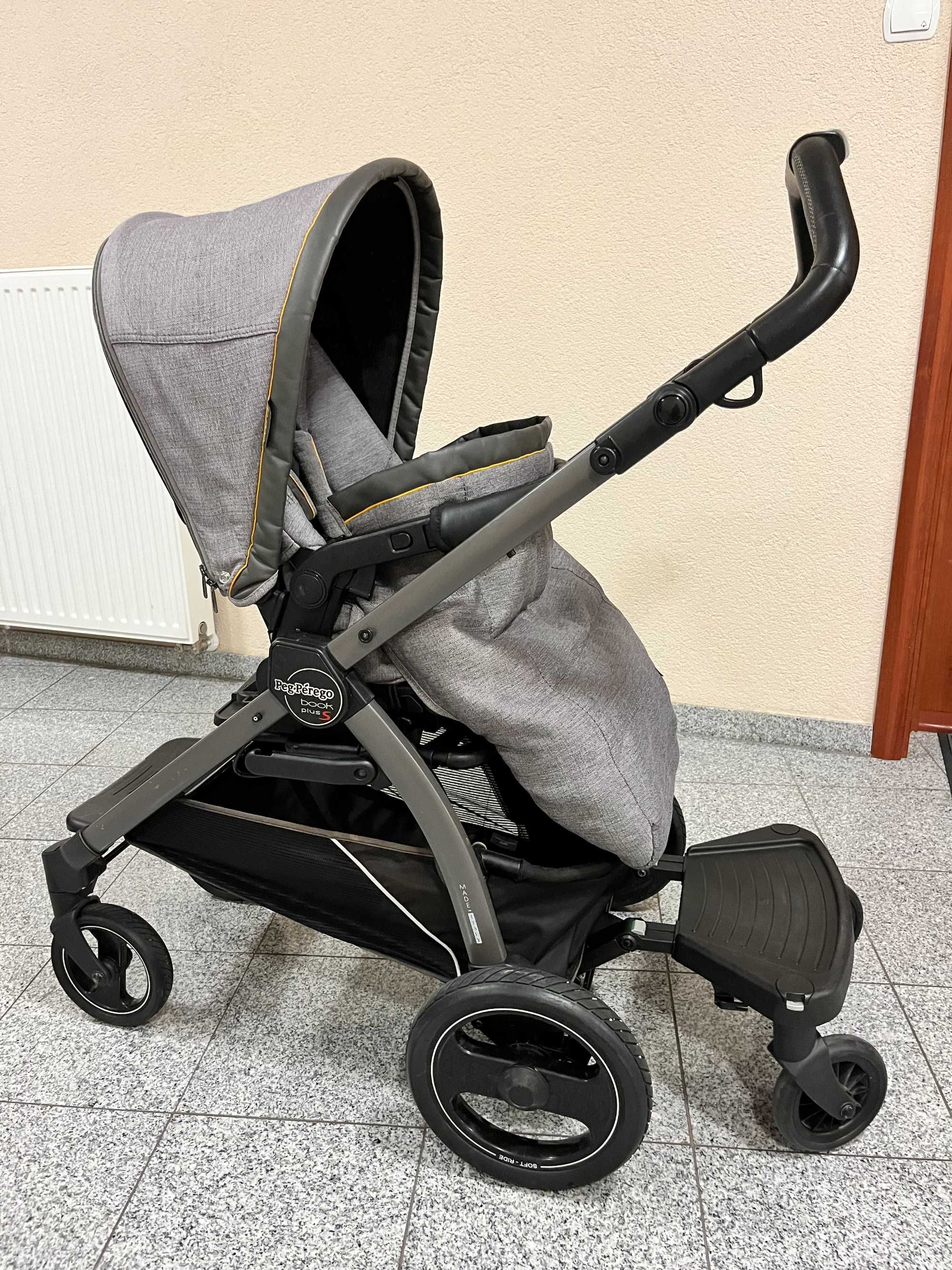 Wózek 3w1 Peg Perego Book Plus S + podstawka dla rodzeństwa