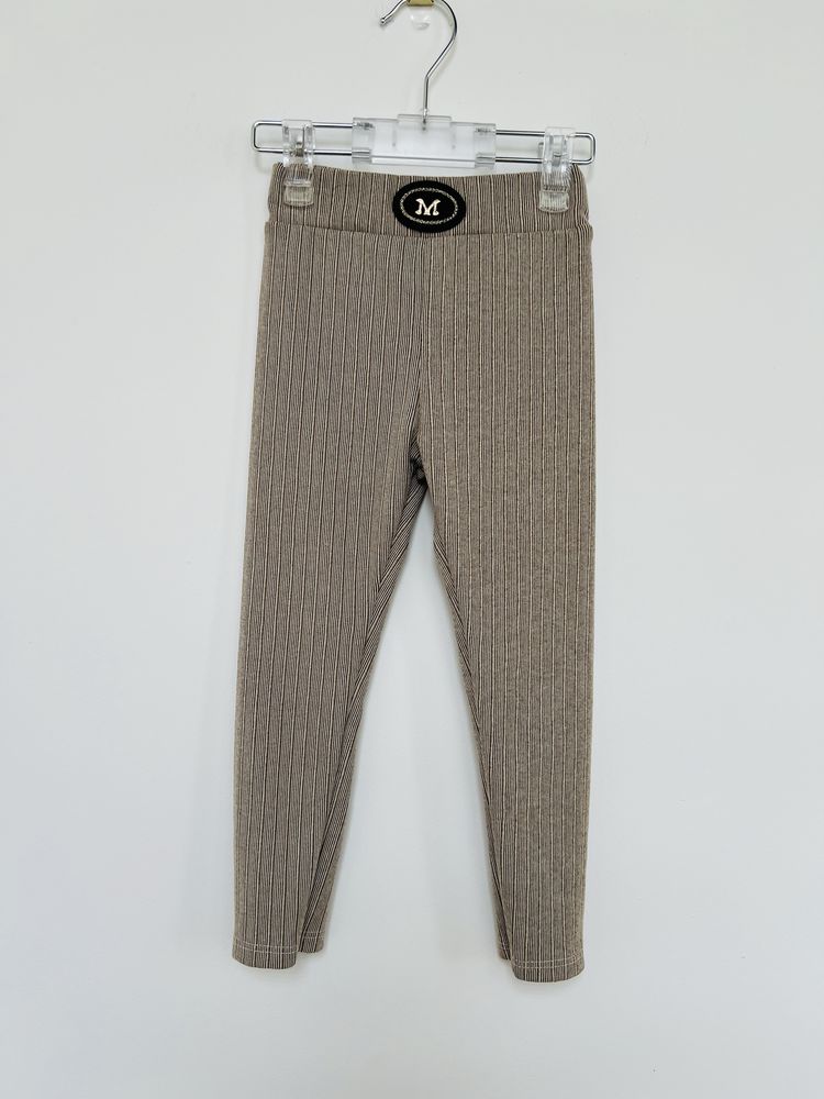 Legginsy dziewczęce prążkowane beż r.116