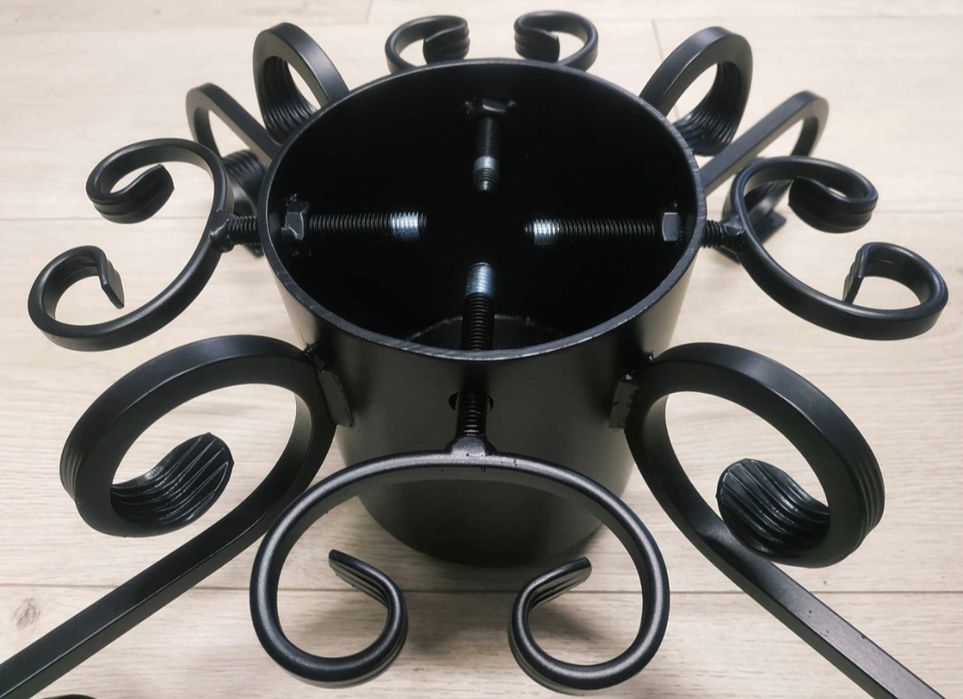 Stojak Pod Choinkę Metalowy Ozdobny Czarny