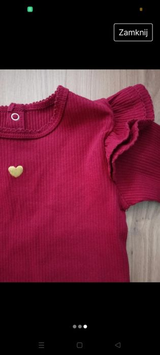 Body z długim rękawem rozm 80