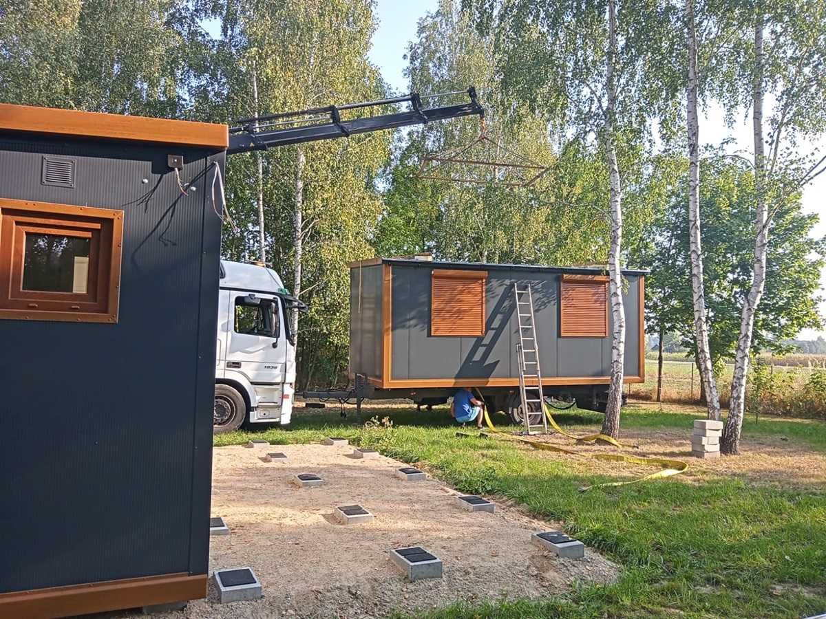 Domek całoroczny modułowy letniskowy mieszkalny 35m wyposażony klucz