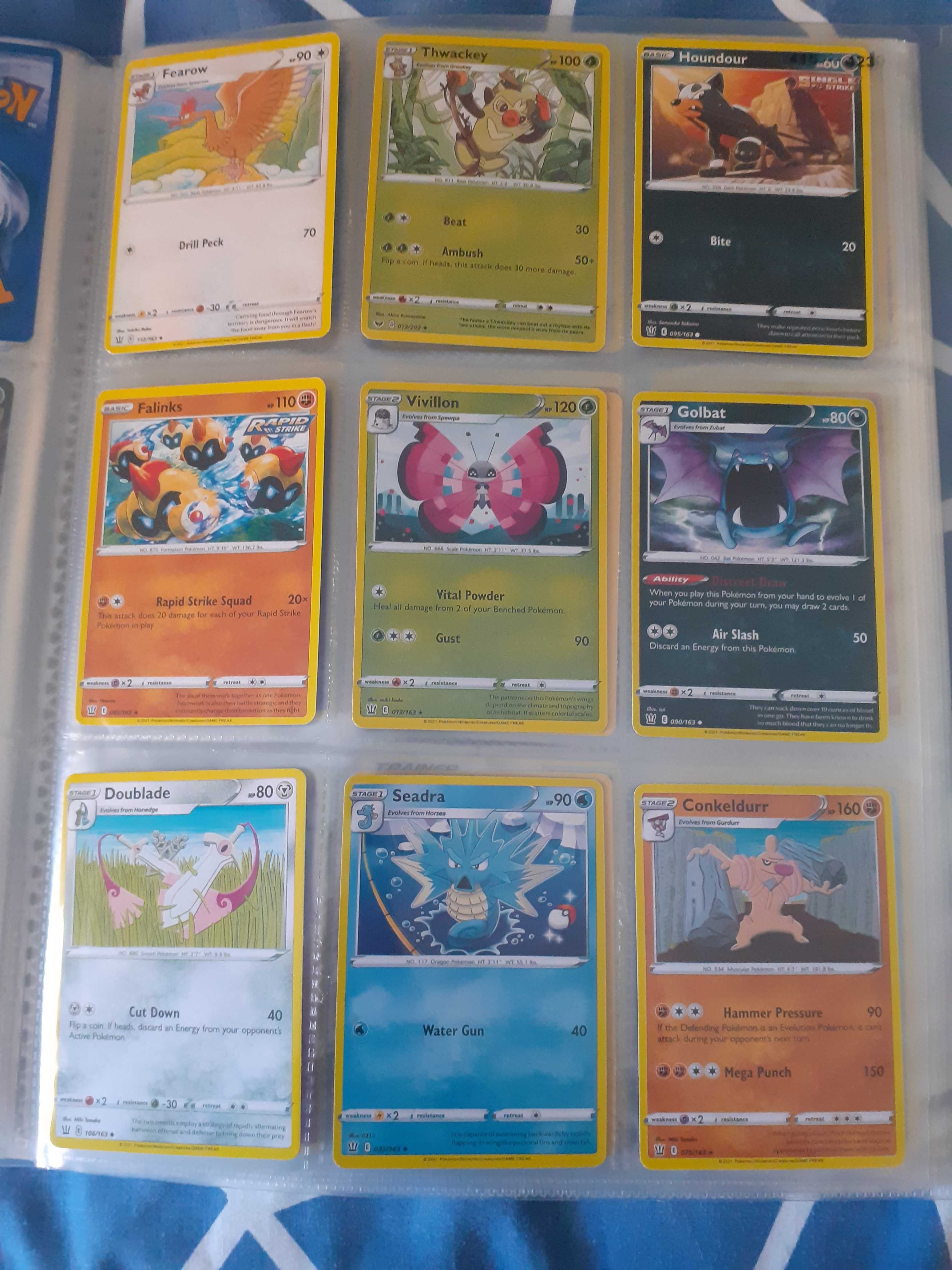 Conjunto de 9 cartas Pokémon