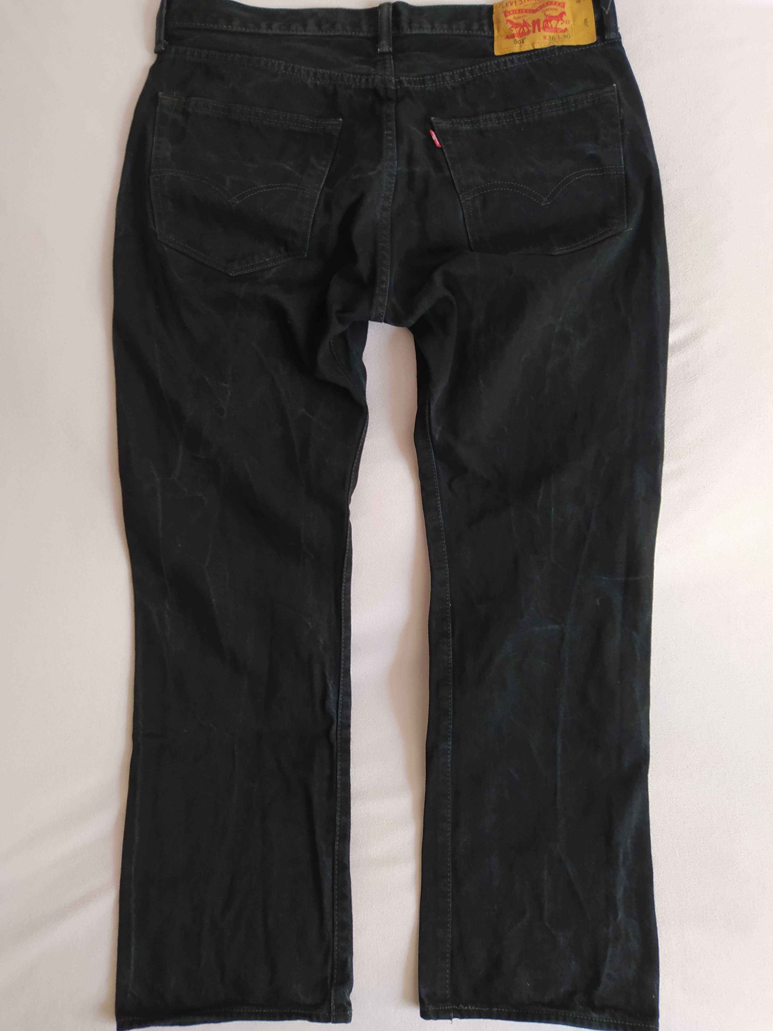 Jeansy Levis 501 spodnie jeansowe W36 L30
czarne Levisy