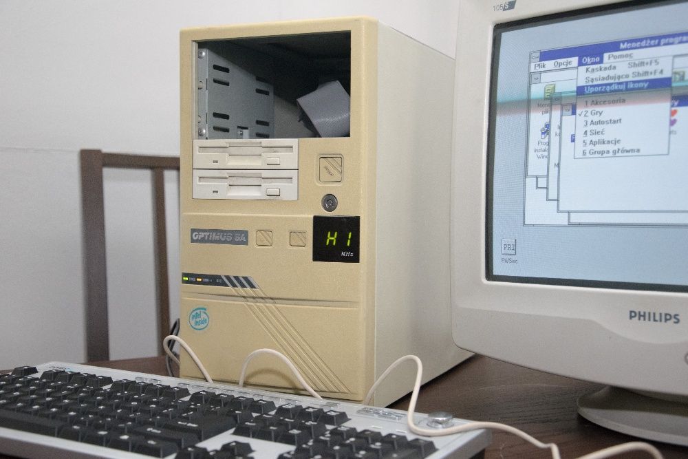 PC Optimus 486 DX2 Retro Windows 3.11 Stary komputer + osprzęt