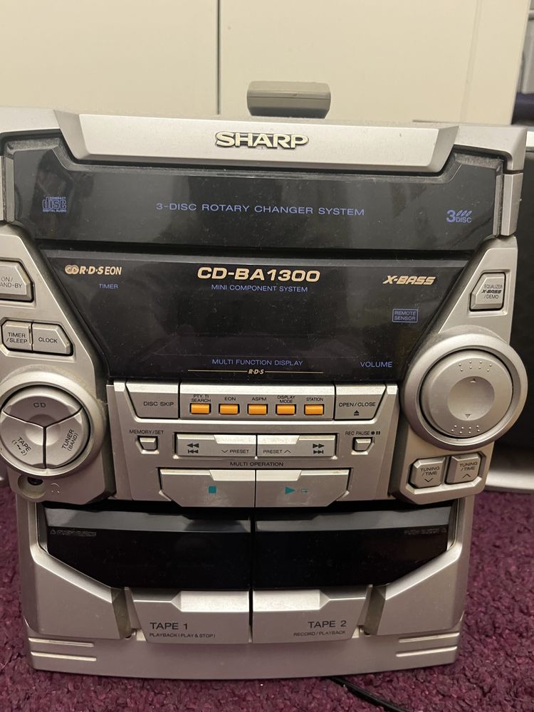 Wieża stereo  Sharp cd, radio, 2 kasety