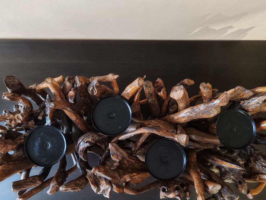 Castiçal x 2 em madeira