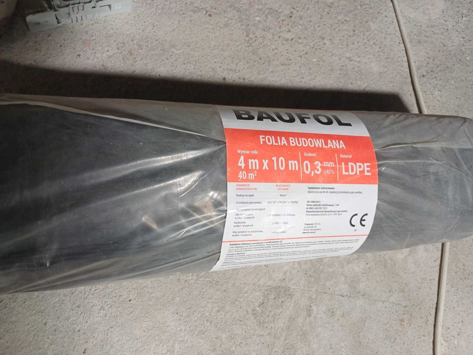 Folia budowlana BAUFOL 0,3 mm 4 x 10 m