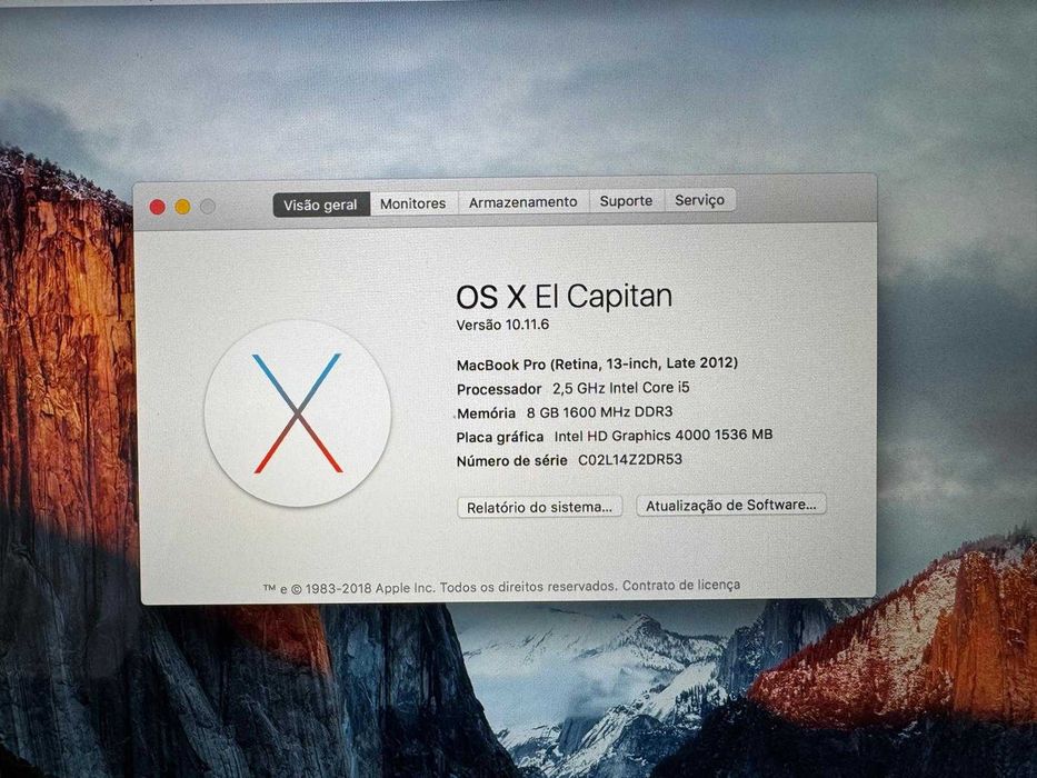 MacBook Pro Retina 13" (late 2012) em muito bom estado