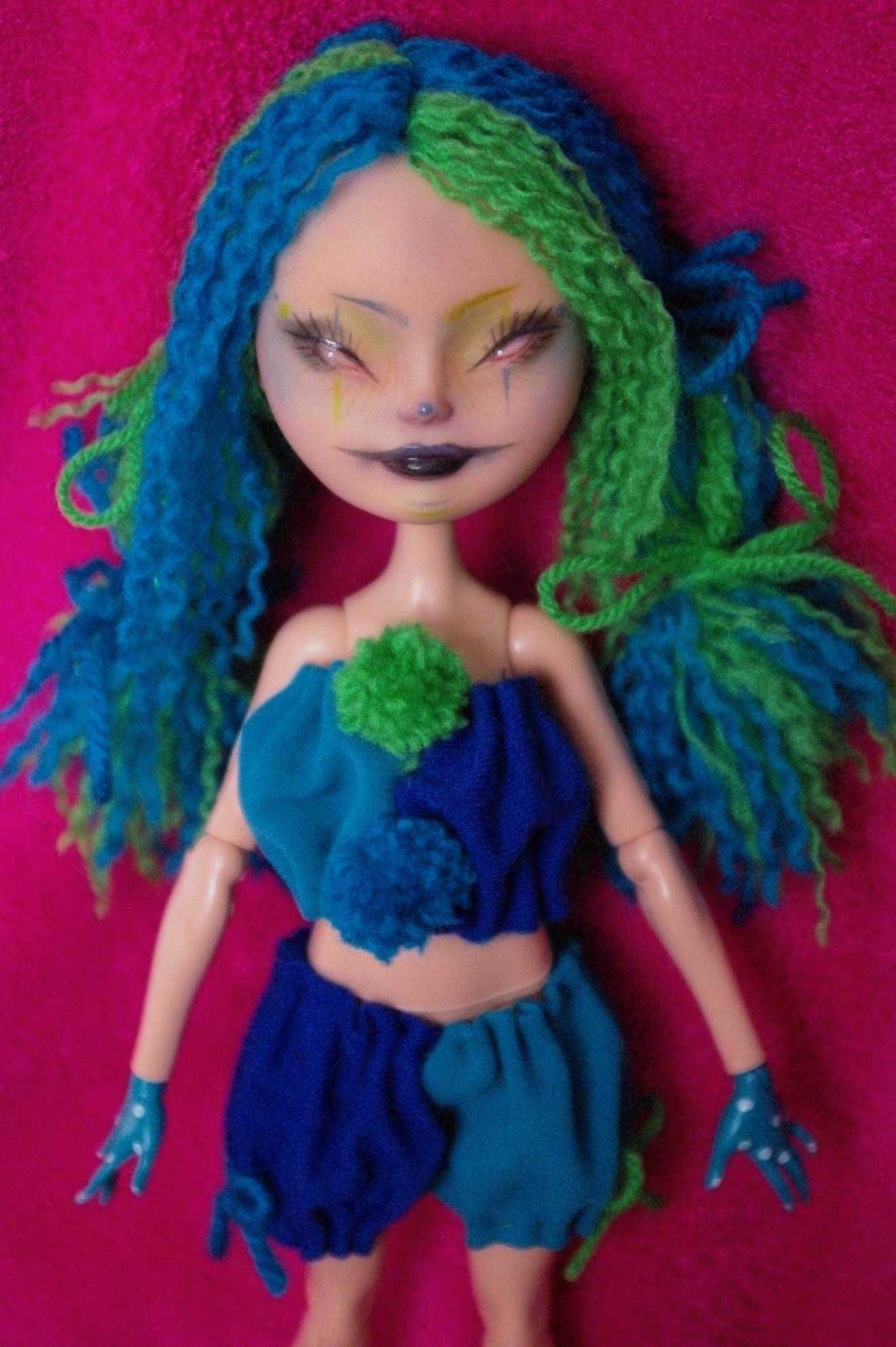 lalka monster high kalun clown ooak custom repaint ever after high