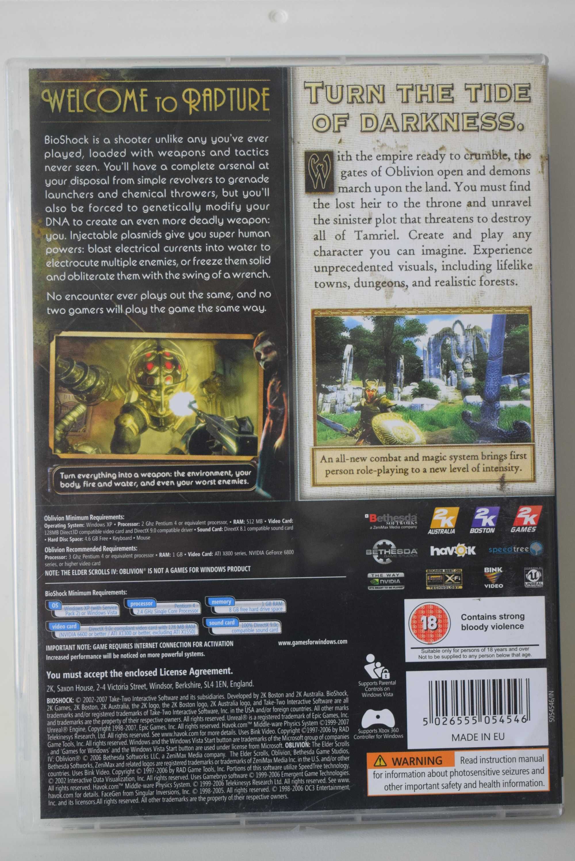 Bioshock & The Elder Scrolls IV:Oblivion  PC