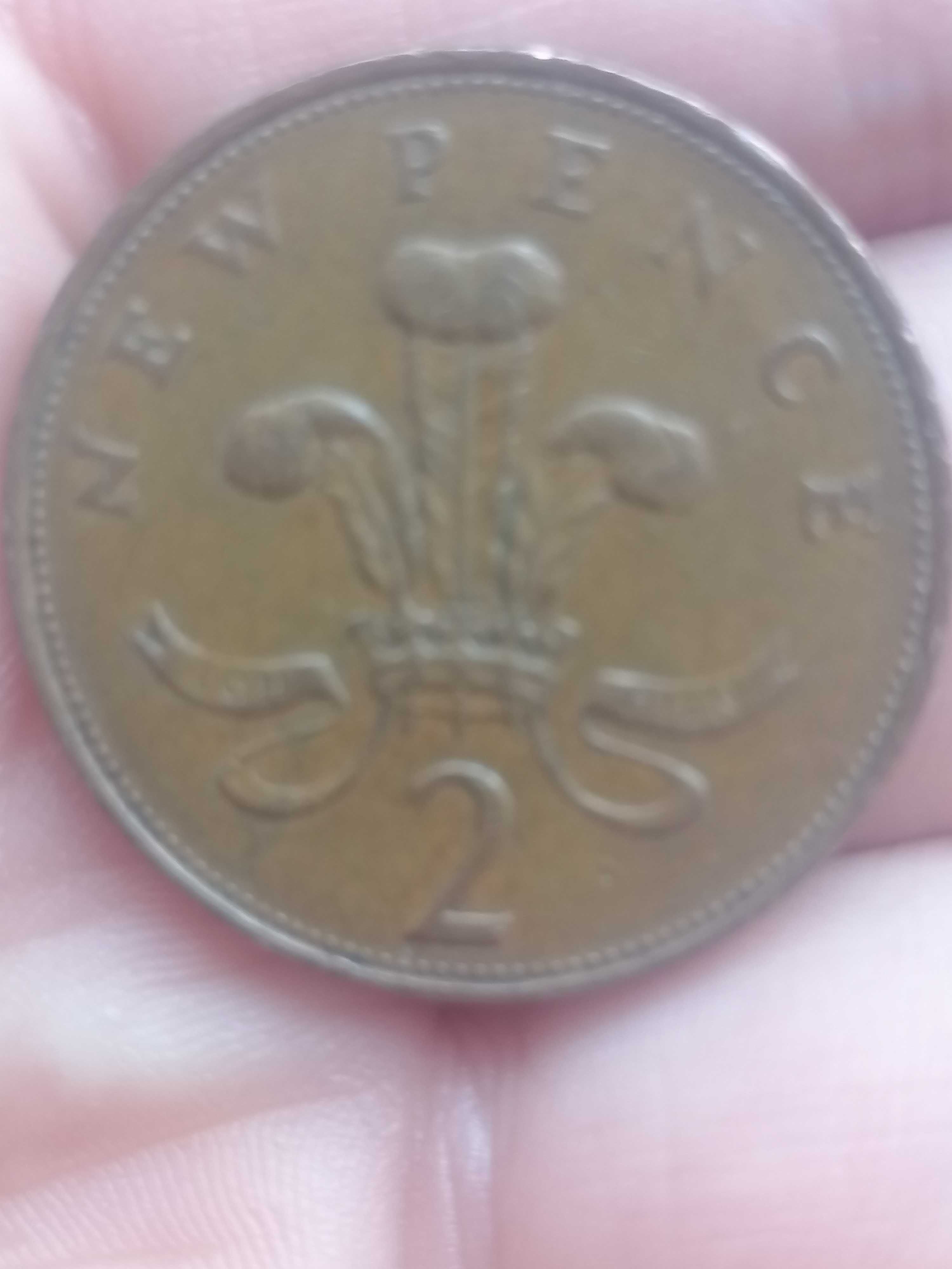 Moneta 2 New Pence rok 1971 .Elizabeth II (brąz)